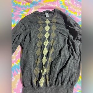 Thrifted argyle grey sweated size Large